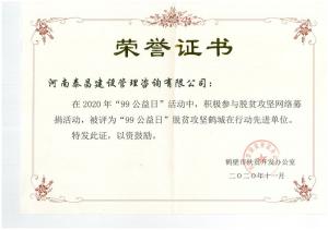 2020年99公益日脫貧攻堅(jiān)鶴城在行動(dòng)先進(jìn)單位